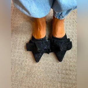 Violeta x mango sequined velvet mules